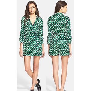 NWT Diane Von Furstenberg Silk wrap romper Sz. 8